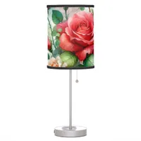 Whimsical Rose Pattern Table Lamp