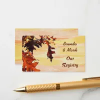 Autumn Leaves Orange Yellow Swirl Registry Card