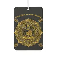 Golden Buddha Surrounded by Intricate Patterns Air Freshener