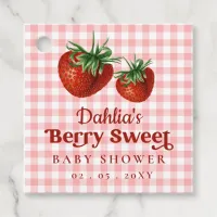 Strawberry Pink Red Berry Sweet Baby Shower Favor Tags