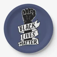 blm protest black lives matter equality power fist paper plates