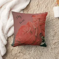 Red roses like velvet  throw pillow