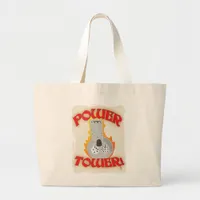 Power Tower Board Game Dice Funny Cartoon Large Tote Bag