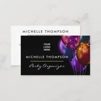 Dark Iridescent Balloons Event Industry Business Card