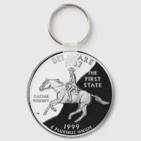 Faux Delaware State Quarter Keychain