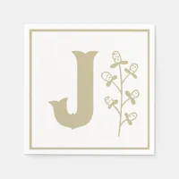 Letter J Alphabet Block Gender Neutral Baby Shower Napkins