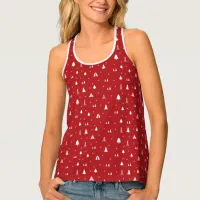 Christmas Trees and Snowflakes Tank Top