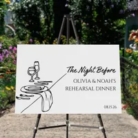 Elegant Chic Modern Rehearsal Dinner Welcome Sign