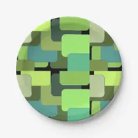 Green Emerald Lime Jade Modern Abstract Paper Plates