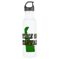 State of Delaware Picture Text and Map Stainless Steel Water Bottle