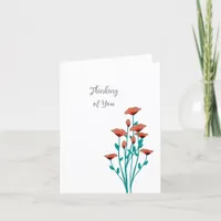 Thinking of you floral blank note card