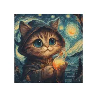 A Magical Cat Wood Wall Art