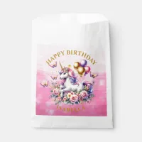 Pretty Pink, Purple and Gold Unicorn Birthday  Favor Bag