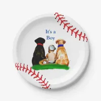 It's a Boy, | Baseball Themed Baby Shower Paper Plates