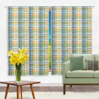 Stylish Spring Colors Check Pattern Plaid Tartan Sheer Curtains