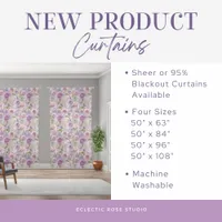 Lavender Rose Bliss Sheer Curtain