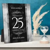 Elegant 25th Silver Wedding Anniversary Plaque