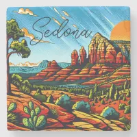 Sedona, Arizona Christmas Stone Coaster