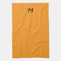 Monogrammed Golden Fall Color Pumpkin Yellow Kitchen Towel