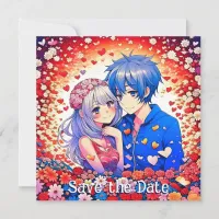 Floral Anime Themed Wedding Save The Date