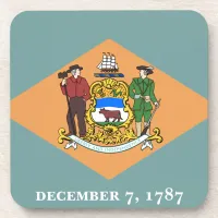 State of Delaware Flag Coaster