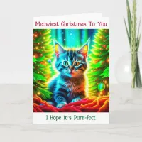 Personalized Christmas Kitten and Happy New Year Card