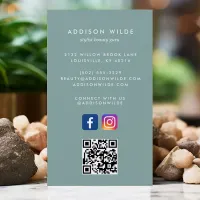 Dusty Teal Social Media Instagram Facebook QR Code Business Card