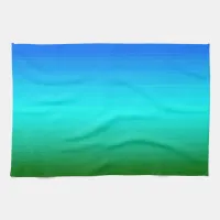 Sea and Sky Blue and Green Gradient Towel