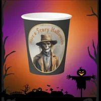 Halloween Theme - Scary Smiling Straw Scarecrow  Paper Cups