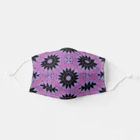 Stylish Lavender & Black Boho Geometric Pattern Adult Cloth Face Mask