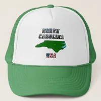 North Carolina Map and Text Trucker Hat