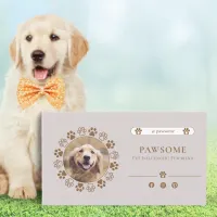 Elegant Beige Cute Pet Influencer social Media Business Card