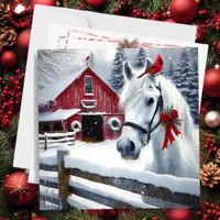 Beautiful Holiday Horse with Cardinal Personalized