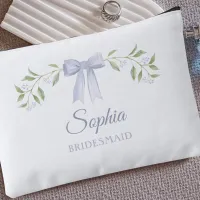 Custom Name Bow Bridesmaid Proposal Gift Makeup Accessory Pouch