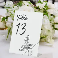 Modern Minimalist Wedding Hand-Drawn Table Number Pedestal Sign