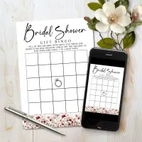 Wildflower Bridal Shower Gift Bingo Game Invitation