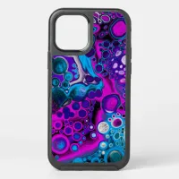 Purple, Blue Modern Abstract Fluid Art Marble Cell OtterBox Symmetry iPhone 12 Pro Case