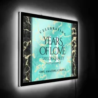 Elegant 11th Turquoise Wedding Anniversary LED Sign
