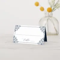 Elegant Navy Blue Wedding Vintage Classic Place Ca Place Card