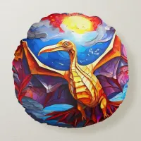 Funny Cute Mosaic Dinosaurs cushion pillow set.