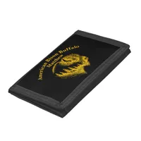 Gold Bison Portrait With Forest Silhouette Design Trifold Wallet