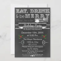 Chalkboard Holiday party Invitation