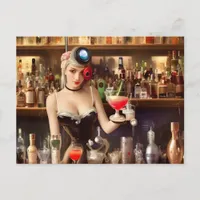 AI Bartender Blonde Postcard