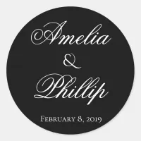 Elegant Black and White Wedding Stickers