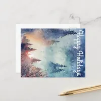 Watercolor Holiday Postcard