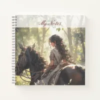 Anime horseback ride in the woods notebook