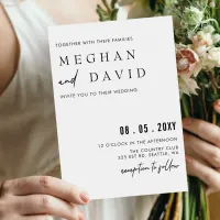 Elegant Handwritten Simple Black Wedding Invitatio Invitation