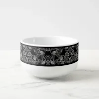 Black and White Abstract Soup Mug