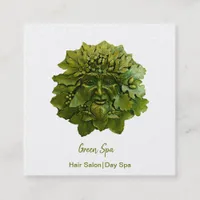 Green Man Day Spa Square Business Card