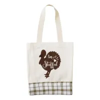 I am stuffed Funny Thanksgiving Turkey Zazzle HEART Tote Bag